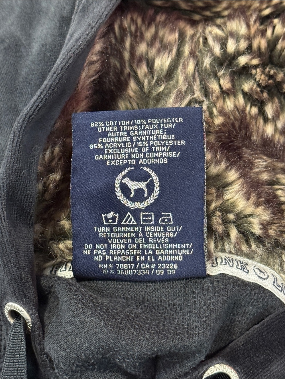 Y2K Pink Velour Full Zip Fur Hoodie Jacket - Picture 8 of 8
